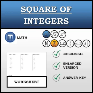 Worksheet: Square Of Integers