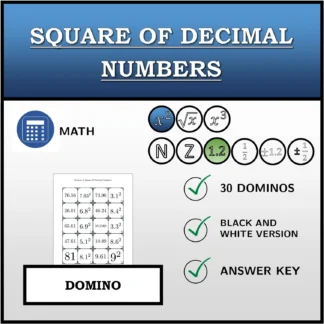 Domino: Square Of Decimal Numbers
