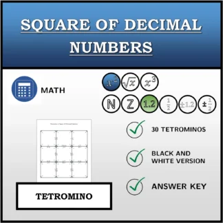 Tetromino: Square Of Decimal Numbers