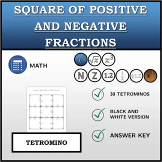 Tetromino: Square Of Positive and Negative Fractions