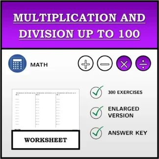 Worksheet: Multiplication and Division up to 100
