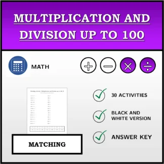 Matching activity: Multiplication and Division up to 100
