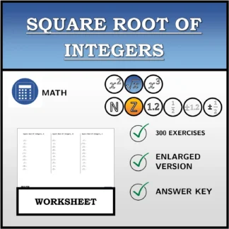 Worksheet: Square Root Of Integers