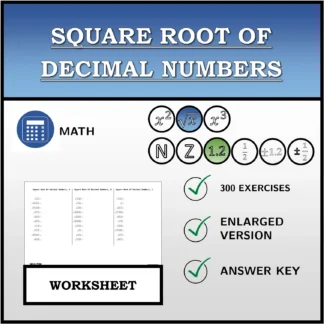 Worksheet: Square Root Of Decimal Numbers