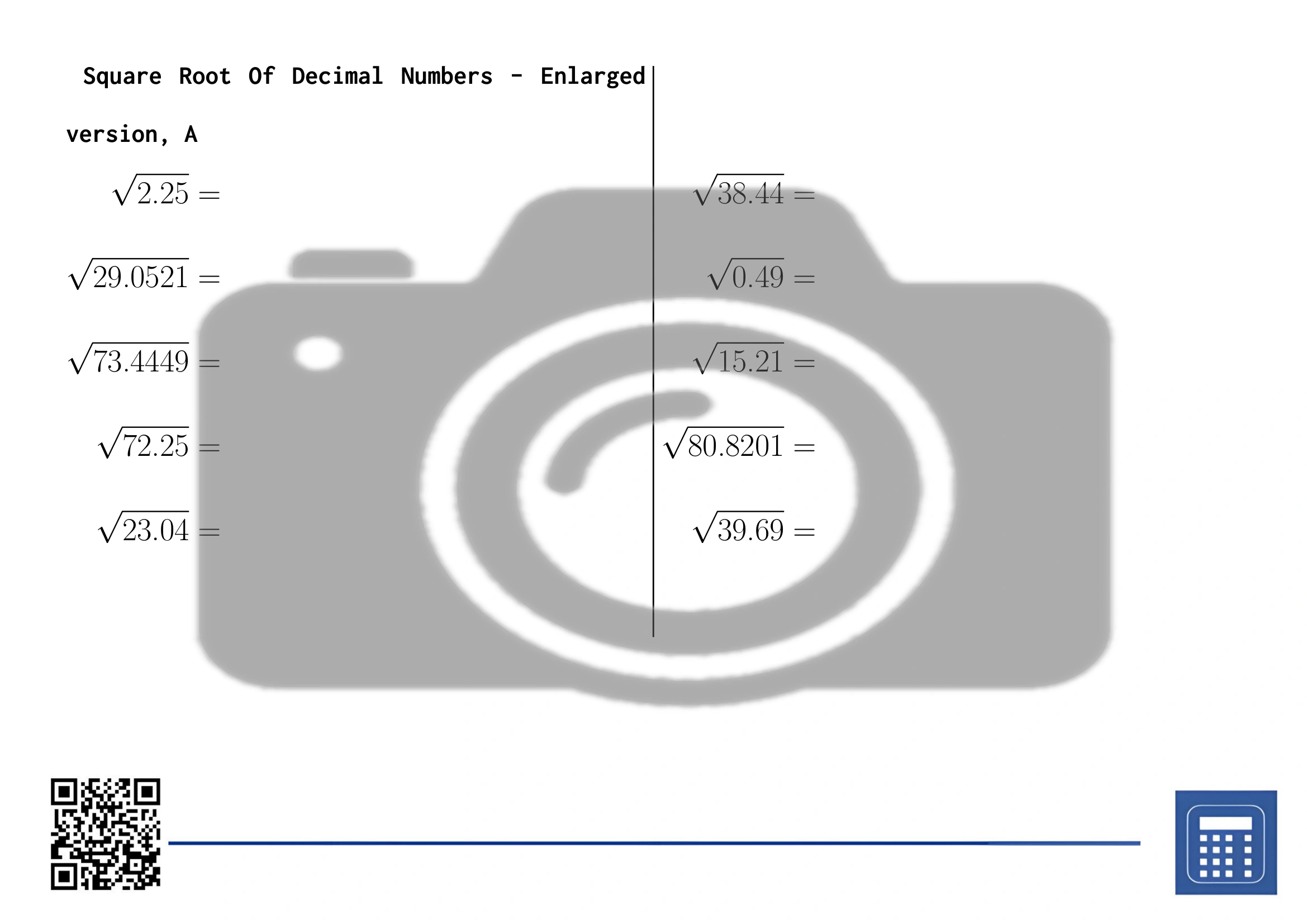 Worksheet: Square Root Of Decimal Numbers - Image 3