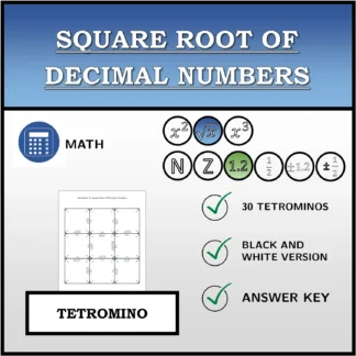 Tetromino: Square Root Of Decimal Numbers