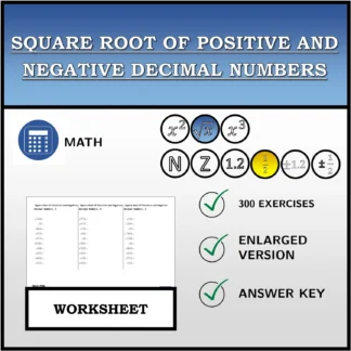 Worksheet: Square Root Of Positive and Negative Decimal Numbers
