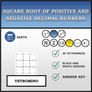Tetromino: Square Root Of Positive and Negative Decimal Numbers