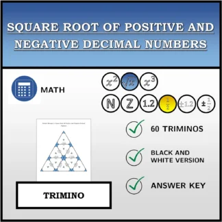 Trimino: Square Root Of Positive and Negative Decimal Numbers