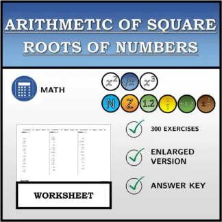 Worksheet: Arithmetic Of Square Roots Of Numbers