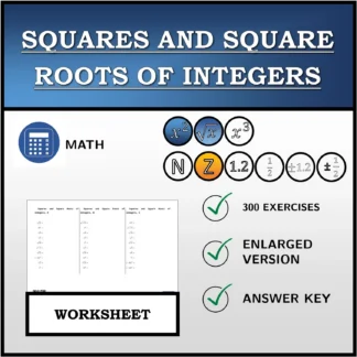 Worksheet: Squares and Square Roots of Integers