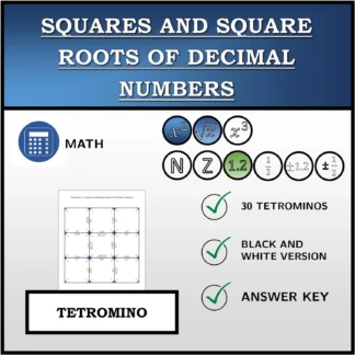 Tetromino: Squares and Square Roots of Decimal Numbers