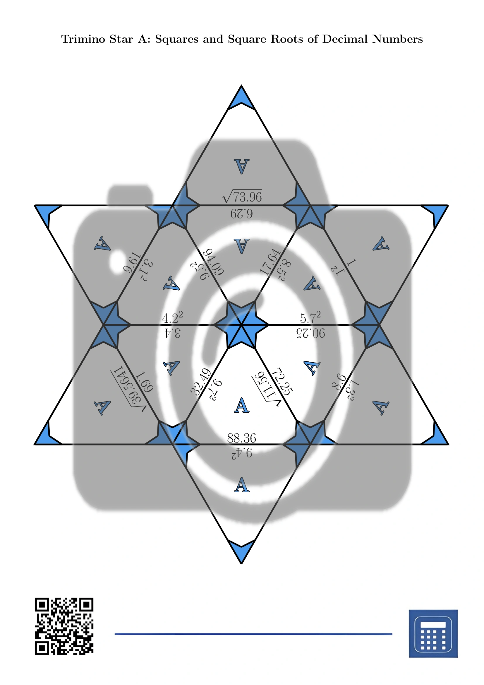 Trimino: Squares and Square Roots of Decimal Numbers - Image 4